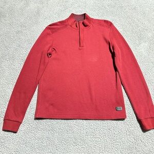 👉 Hugo Boss Men’s Regular Fit Red 100% Cotton Quarter Zip Sweater Size S